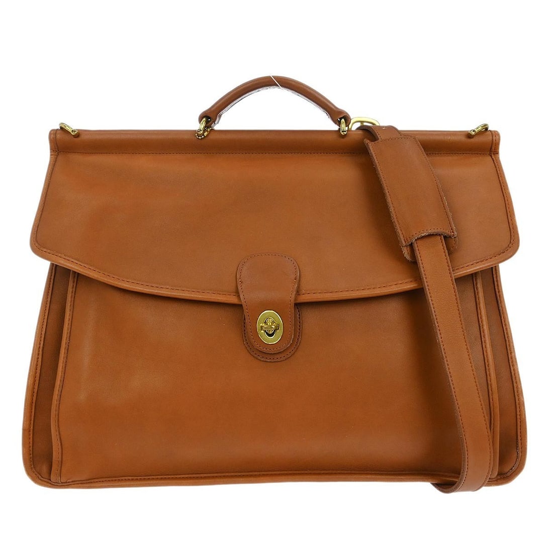 Coach Beekman Leather Briefcase Shoulder Bag H4C-5266 Brown: Coach Beekman Leather Briefcase Shoulder Bag H4C-5266 Brown Coach Beekman briefcase in brown leather with a 2-way carry design. This large briefcase/document case features a logo accent, one exterior 