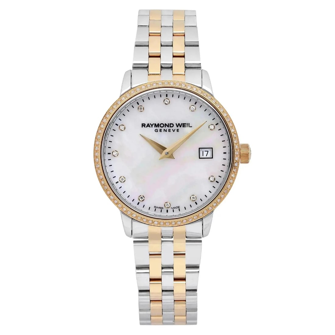Raymond Weil Toccata Ladies Two-Tone Quartz Watch MOP Dial 5988-SPS-97081: Raymond Weil Toccata Ladies Two-Tone Quartz Watch MOP Dial 5988-SPS-97081 The Raymond Weil Toccata is a stunning ladies' wristwatch that seamlessly combines elegance and functionality. Featuring a lux