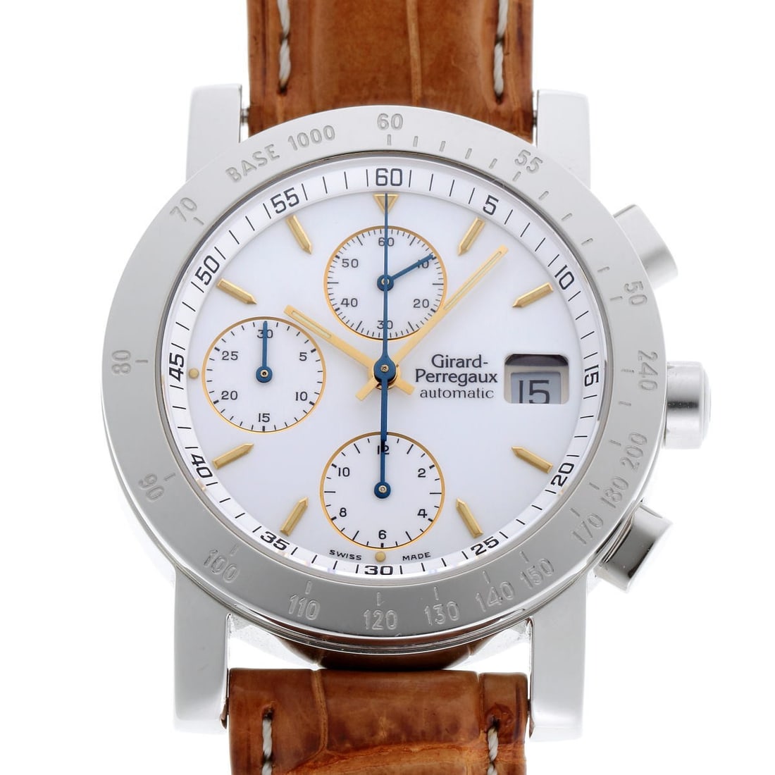 Girard Perregaux GP7000 Automatic Chronograph Steel Mens Watch Ref.7000: Girard Perregaux GP7000 Automatic Chronograph Steel Mens Watch Ref.7000 This Girard Perregaux GP7000 Chronograph is a men's Swiss wristwatch featuring an automatic Cal.8000-464 movement. The watch has