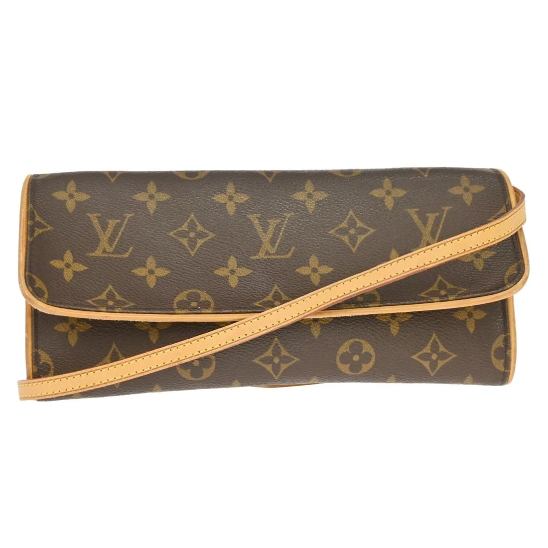 Louis Vuitton Twin Brown Monogram Canvas Shoulder Bag: Louis Vuitton Twin Brown Monogram Canvas Shoulder Bag Louis Vuitton Twin shoulder bag in brown monogram canvas. Made in Spain, this piece is presented in good condition with visible wear consistent wi