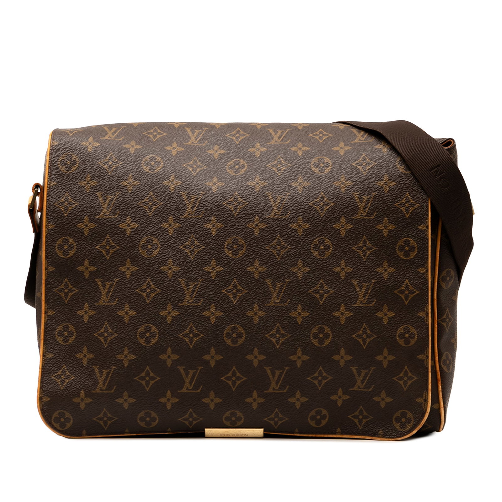 Louis Vuitton Abbesses Shoulder Bag in Monogram Canvas with Leather Trim: Louis Vuitton Abbesses Shoulder Bag in Monogram Canvas with Leather Trim The Louis Vuitton Monogram Abbesses is a shoulder bag crafted from monogram canvas with vachetta leather trim. It features an a