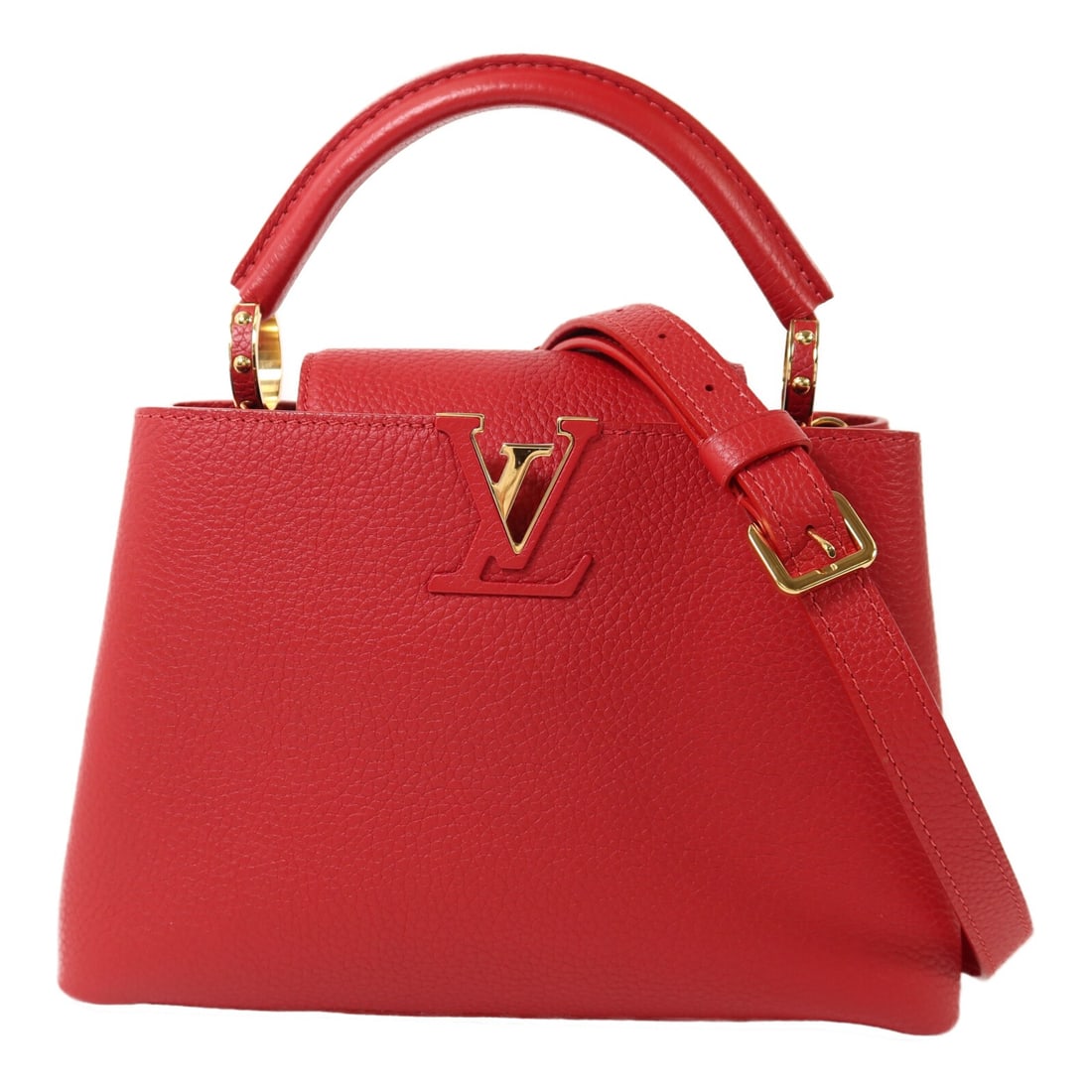 Louis Vuitton Capucines MM M43935 Red Calfskin Shoulder Bag (1 of 16)