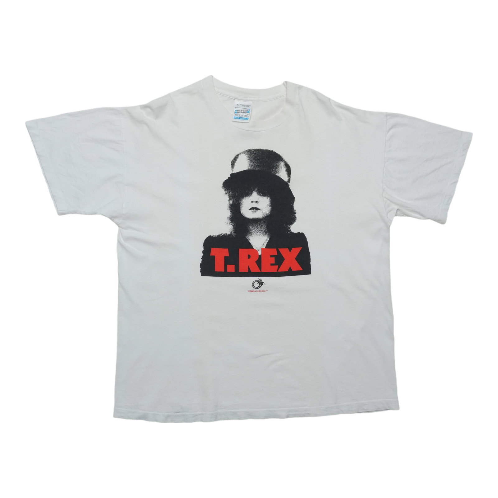 Vintage 1990s White Cotton T Rex Marc Bolan Shirt (1 of 5)