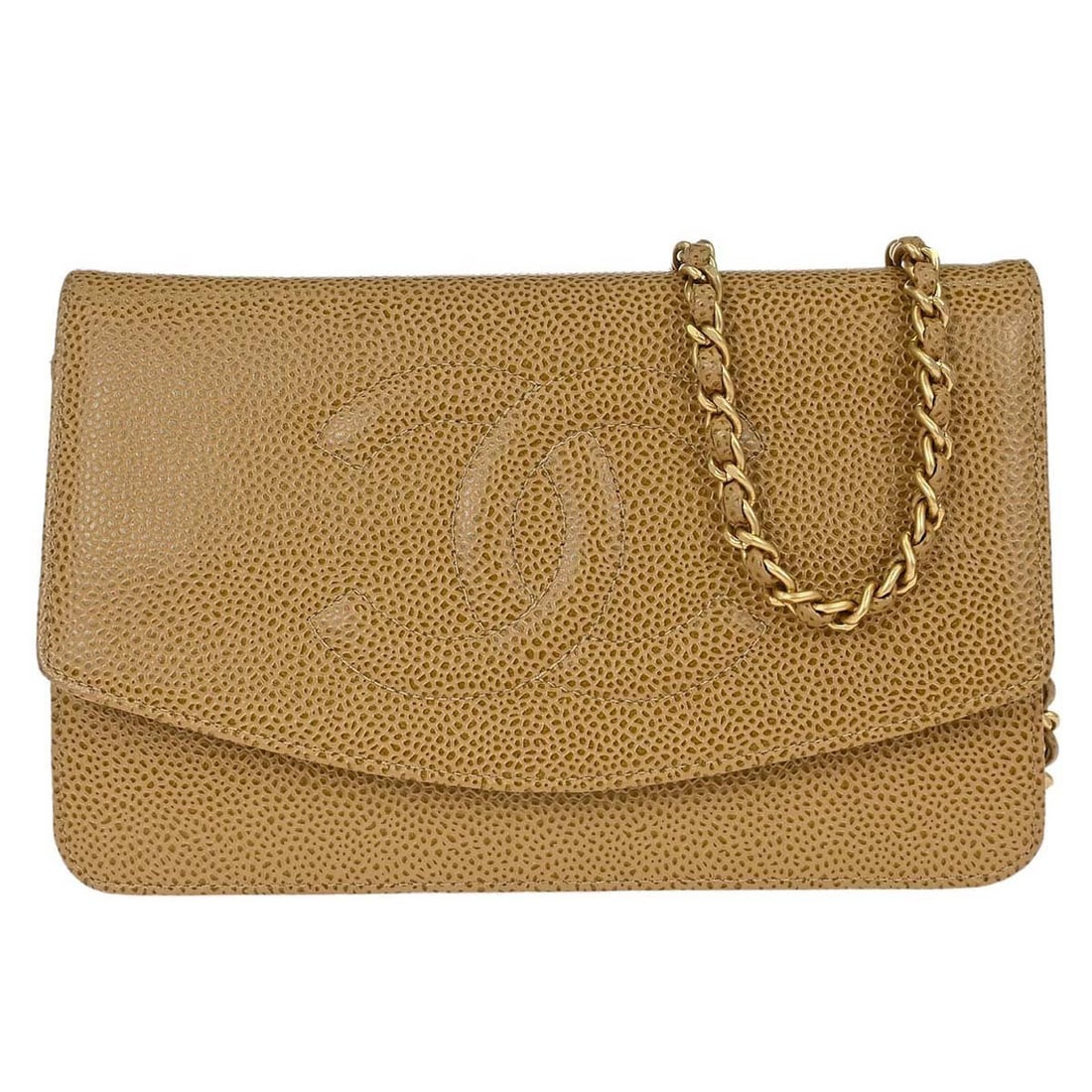 Chanel Timeless WOC Beige Caviar Leather Chain Wallet Bag (1 of 15)