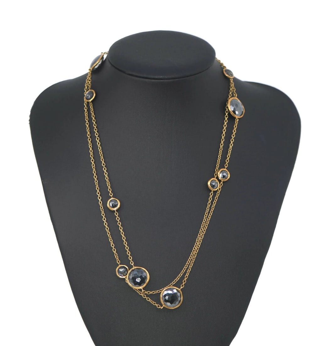 Ippolita Rock Candy 18K Yellow Gold Station Necklace 36 Inches: Ippolita Rock Candy 18K Yellow Gold Station Necklace 36 Inches This exquisite Ippolita Rock Candy necklace is crafted from 18K yellow gold, showcasing a stylish station design. The necklace measures 3