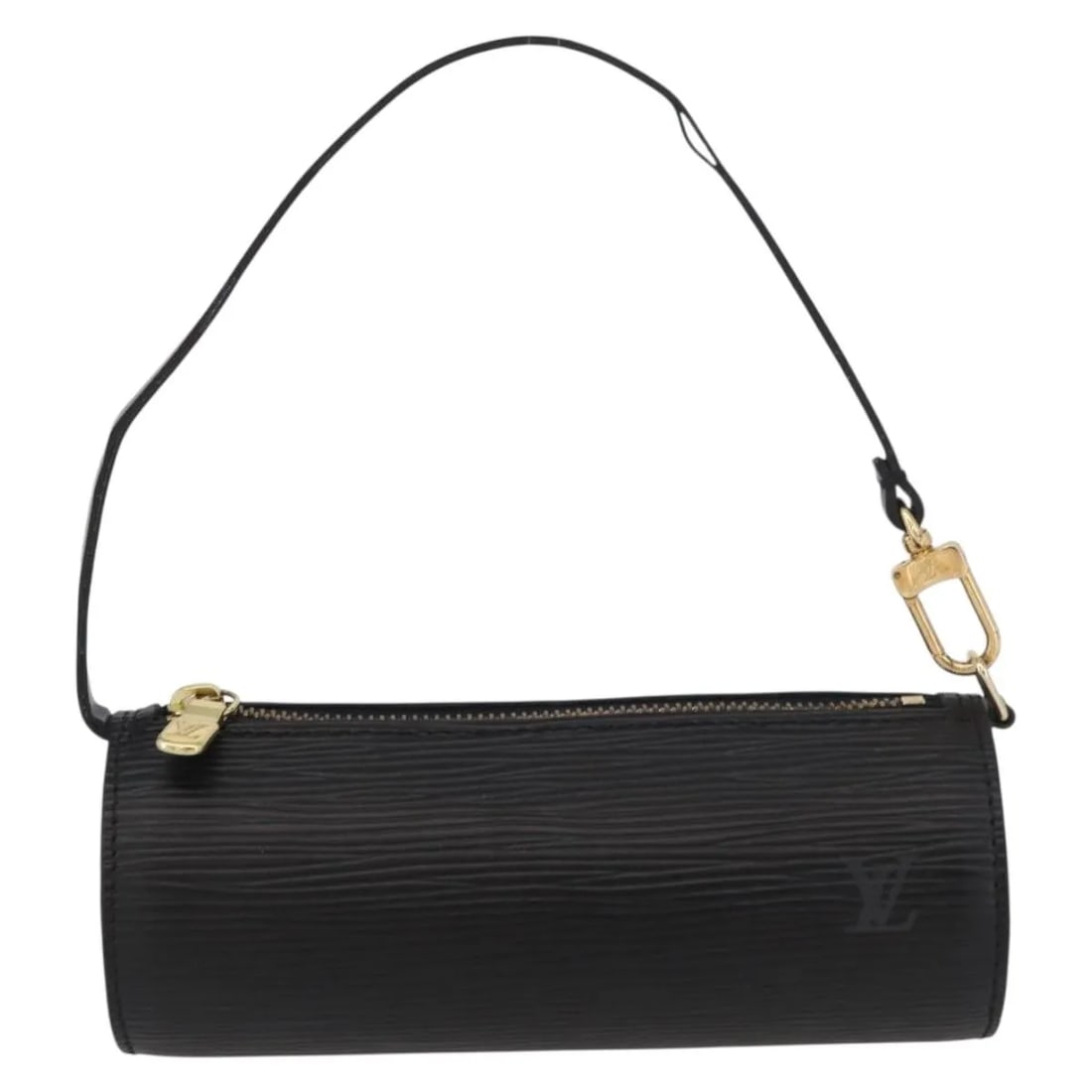Louis Vuitton black Epi leather Soufflot Pochette handbag France: Louis Vuitton black Epi leather Soufflot Pochette handbag France This Louis Vuitton Soufflot Pochette features black Epi leather and is designed for women. The bag is in very good condition, with slig