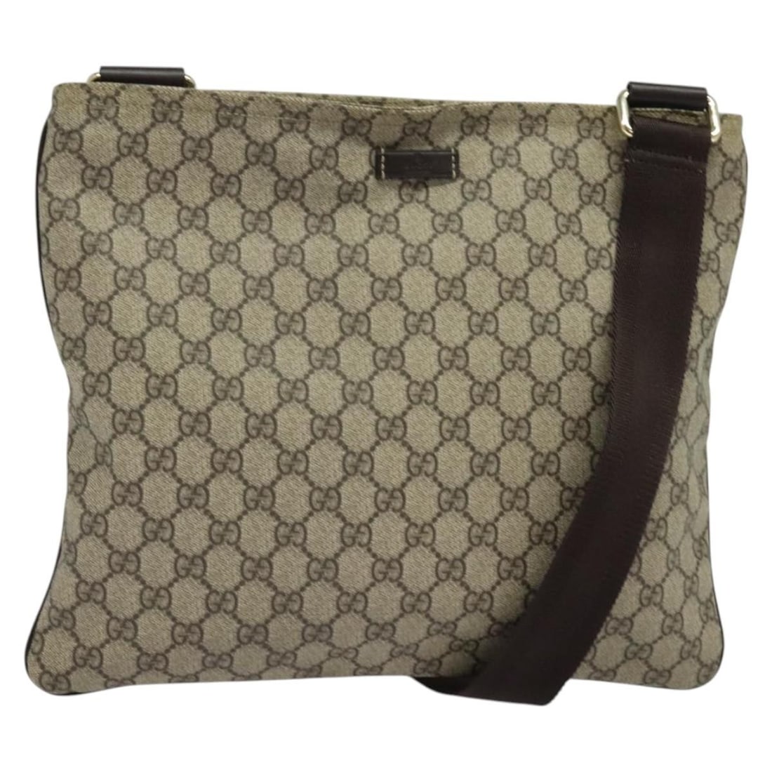 Gucci 201446 GG Supreme PVC Leather Shoulder Bag Beige Gold: Gucci 201446 GG Supreme PVC Leather Shoulder Bag Beige Gold Gucci GG Supreme shoulder bag made in Italy with a beige and gold color scheme. It is crafted from PVC leather and GG canvas, and features a