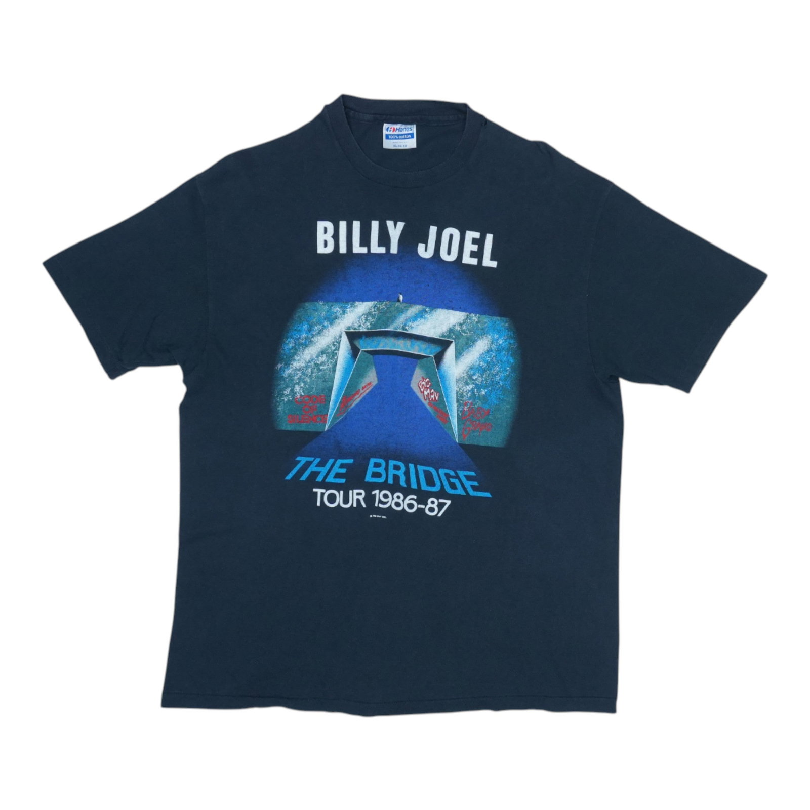 Vintage 1986 Billy Joel The Bridge Concert Tour Black Cotton Shirt XL (1 of 6)
