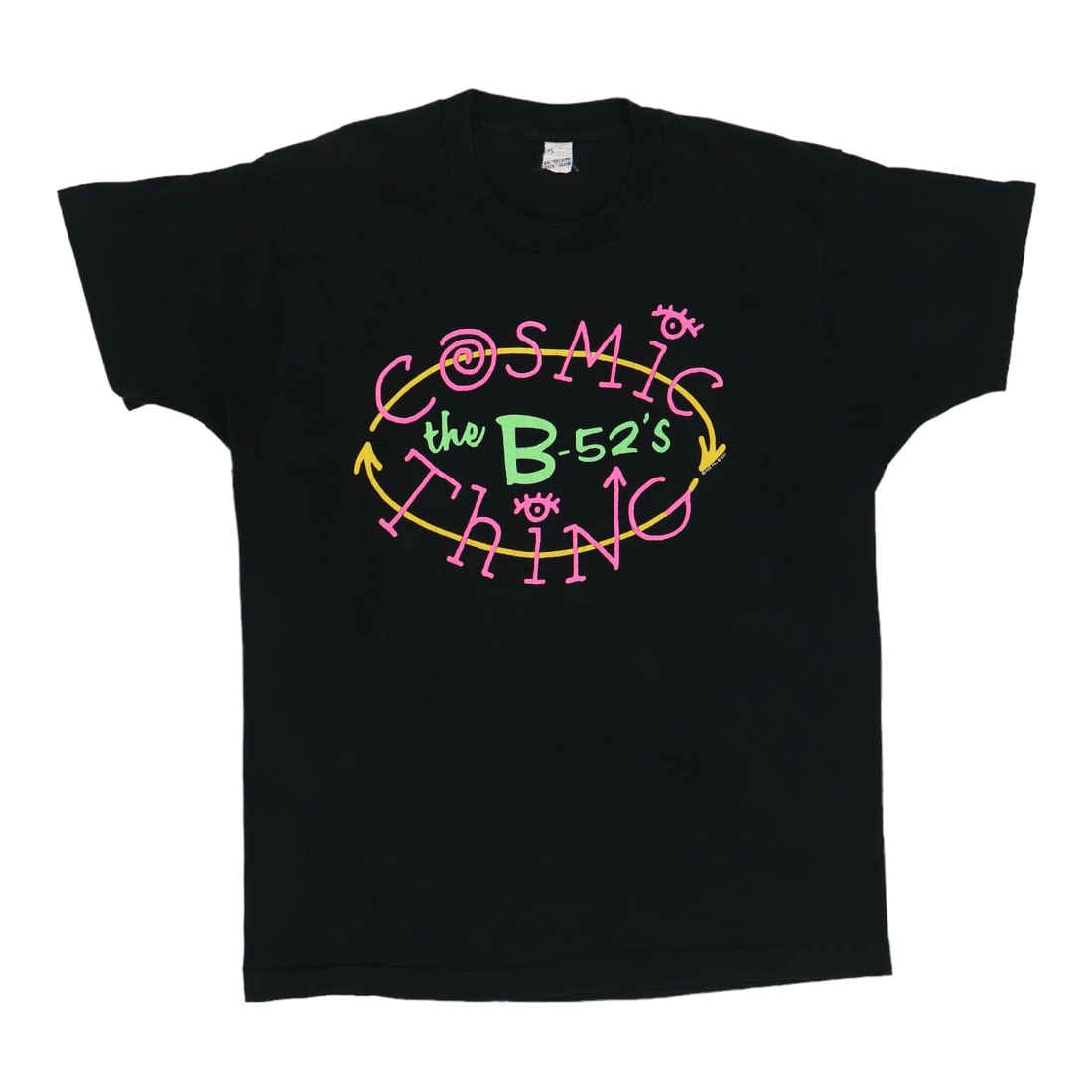 Vintage 1989 The B-52's Cosmic Thing Tour Black Cotton Shirt XL (1 of 7)