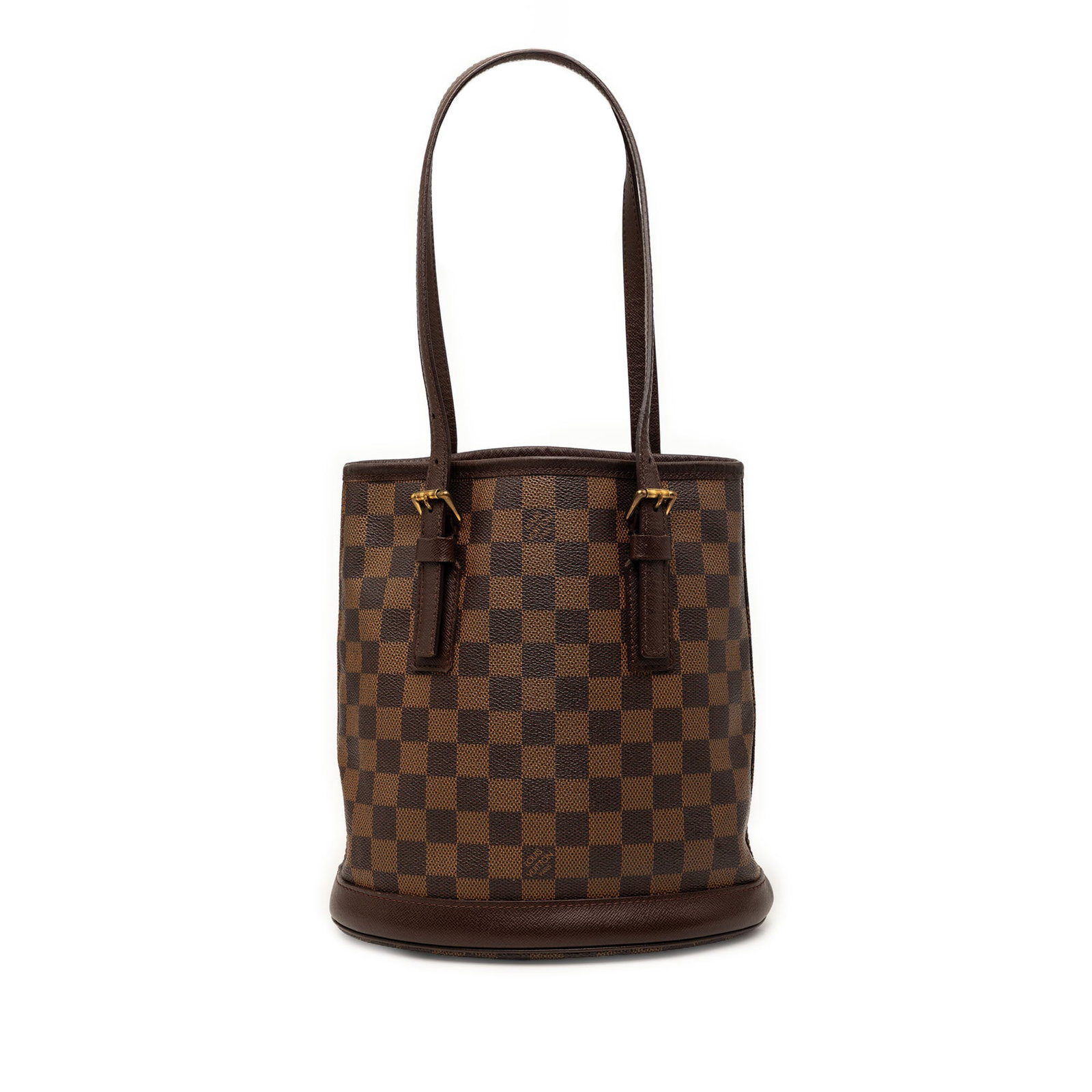 Louis Vuitton Marais Damier Ebene Shoulder Bag: Louis Vuitton Marais Damier Ebene Shoulder Bag Louis Vuitton Damier Ebene Marais shoulder bag with a damier ebene canvas body, leather trim, adjustable flat leather shoulder straps, an open top, and i