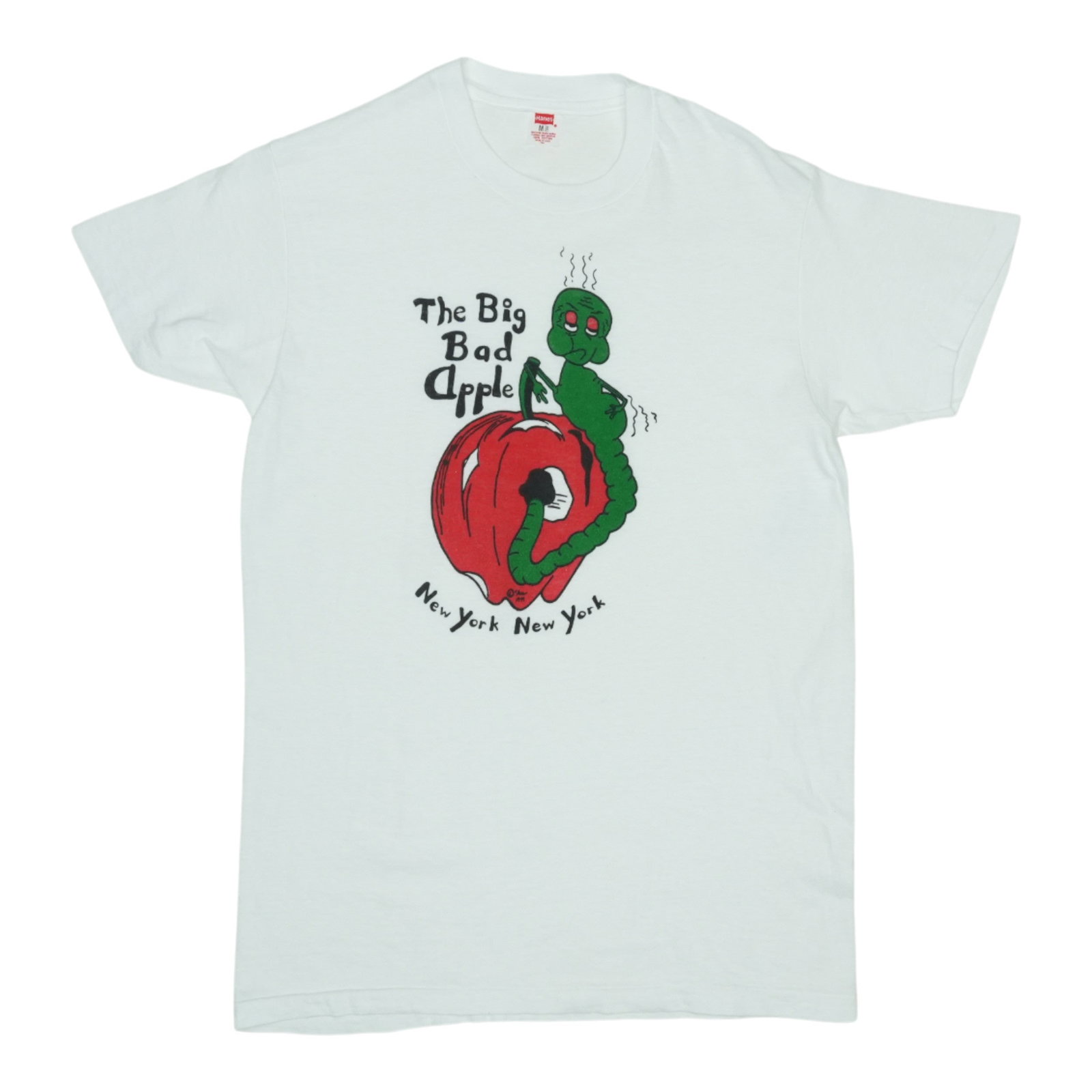 Vintage 1979 The Big Bad Apple New York White Cotton T Shirt Medium (1 of 3)