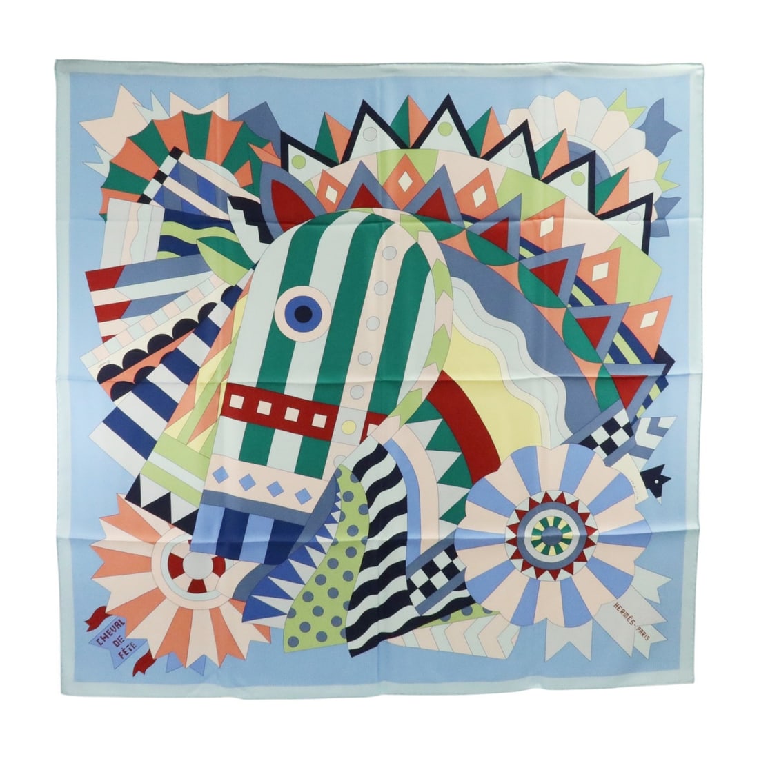 Hermes Silk Scarf 90cm x 90cm Blue Pink Multicolor: Hermes Silk Scarf 90cm x 90cm Blue Pink Multicolor A Hermes silk scarf in blue, pink, and multicolor, sized 90 cm x 90 cm (35.4 x 35.4 in). It comes with a storage box and is in AB very good condition