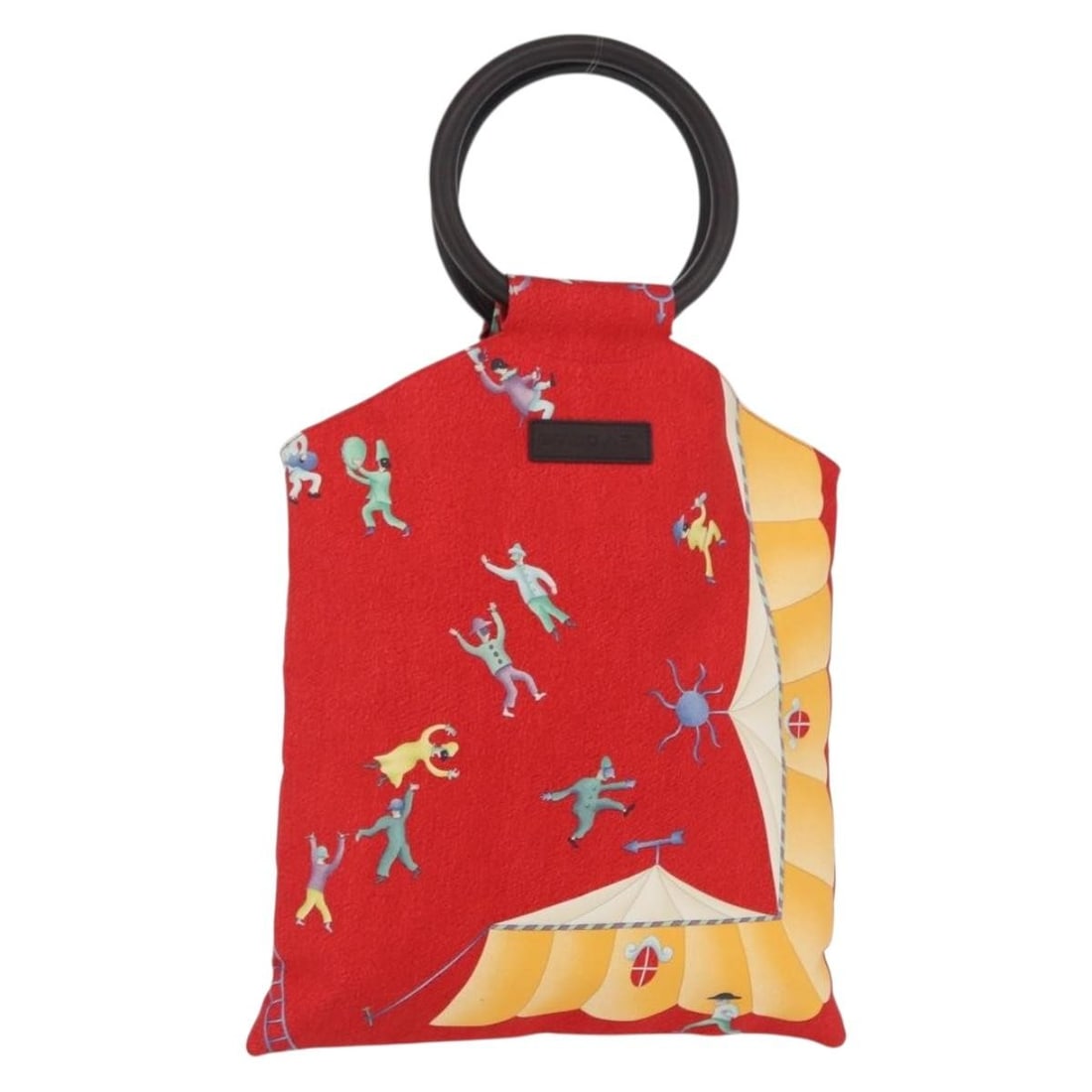 BVLGARI Red Satin Hand Bag Made in Italy: BVLGARI Red Satin Hand Bag Made in Italy A BVLGARI handbag in red satin, made in Italy. The bag measures approximately 31 cm wide by 30 cm high, with a handle drop of approximately 13 cm. It is offere