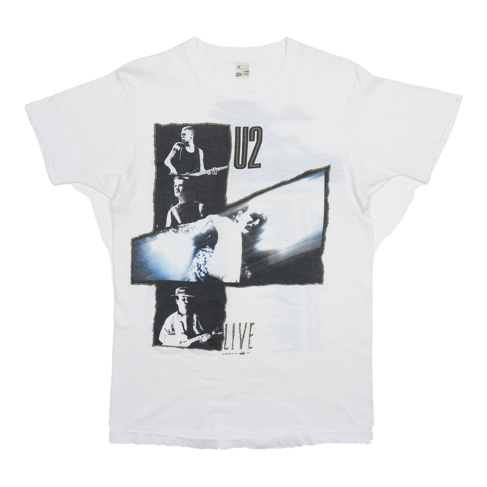 Vintage U2 Joshua Tree Tour T Shirt 1987 White Medium (1 of 5)