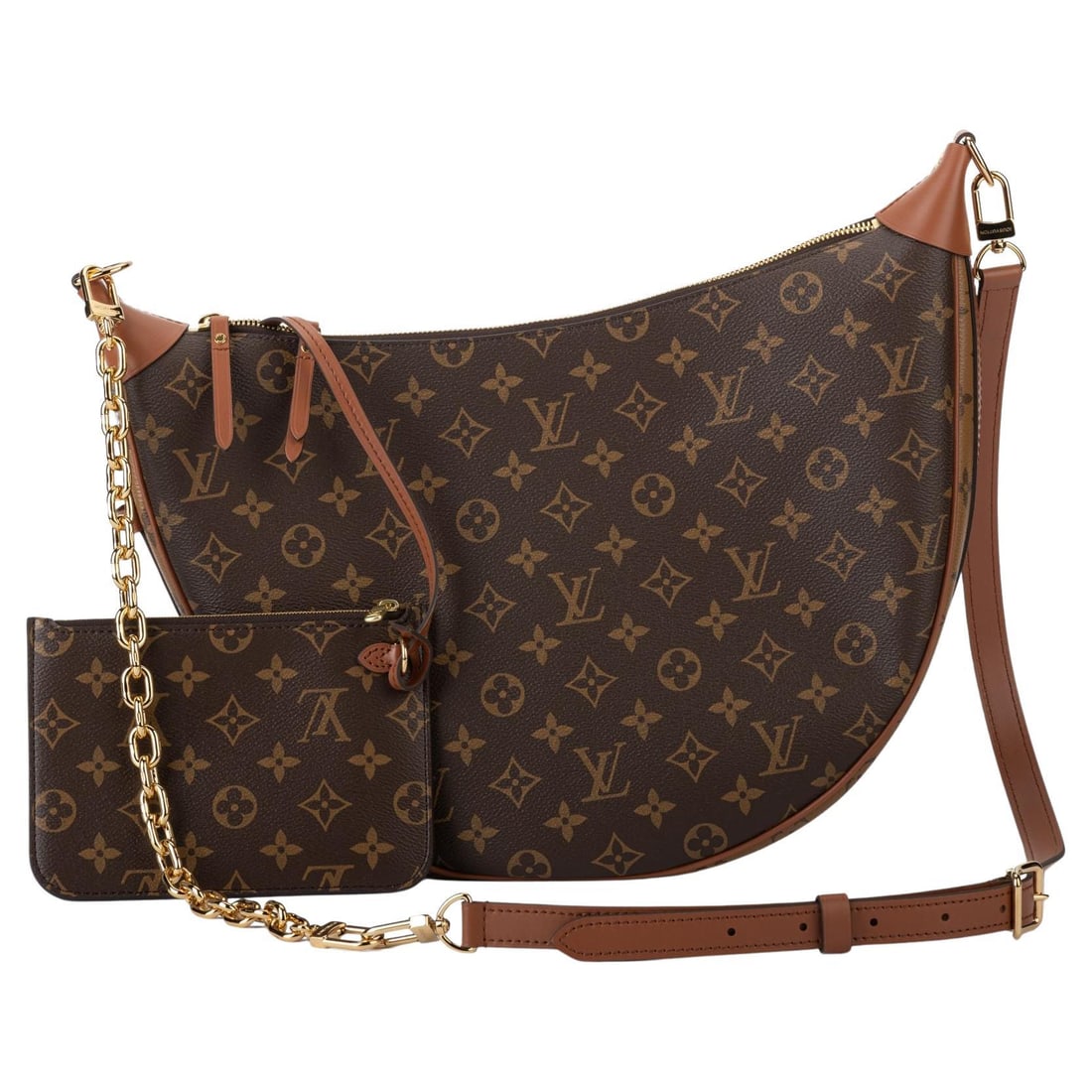 Louis Vuitton 2 Tone Monogram Hobo Bag with Interchangeable Strap: Louis Vuitton 2 Tone Monogram Hobo Bag with Interchangeable Strap This exquisite Louis Vuitton 2 Tone Monogram Hobo Bag is a must-have for any luxury accessory collection. Crafted in Europe, this bag 