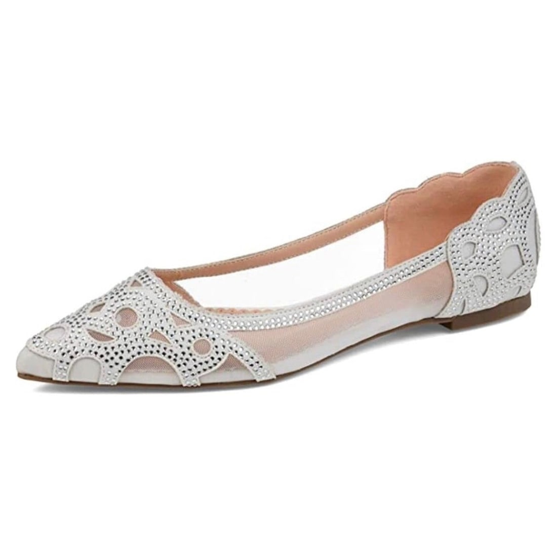 Journee Collection Batavia Pointed Toe White Flats 6.5 Women's Slip-On (1 of 7)