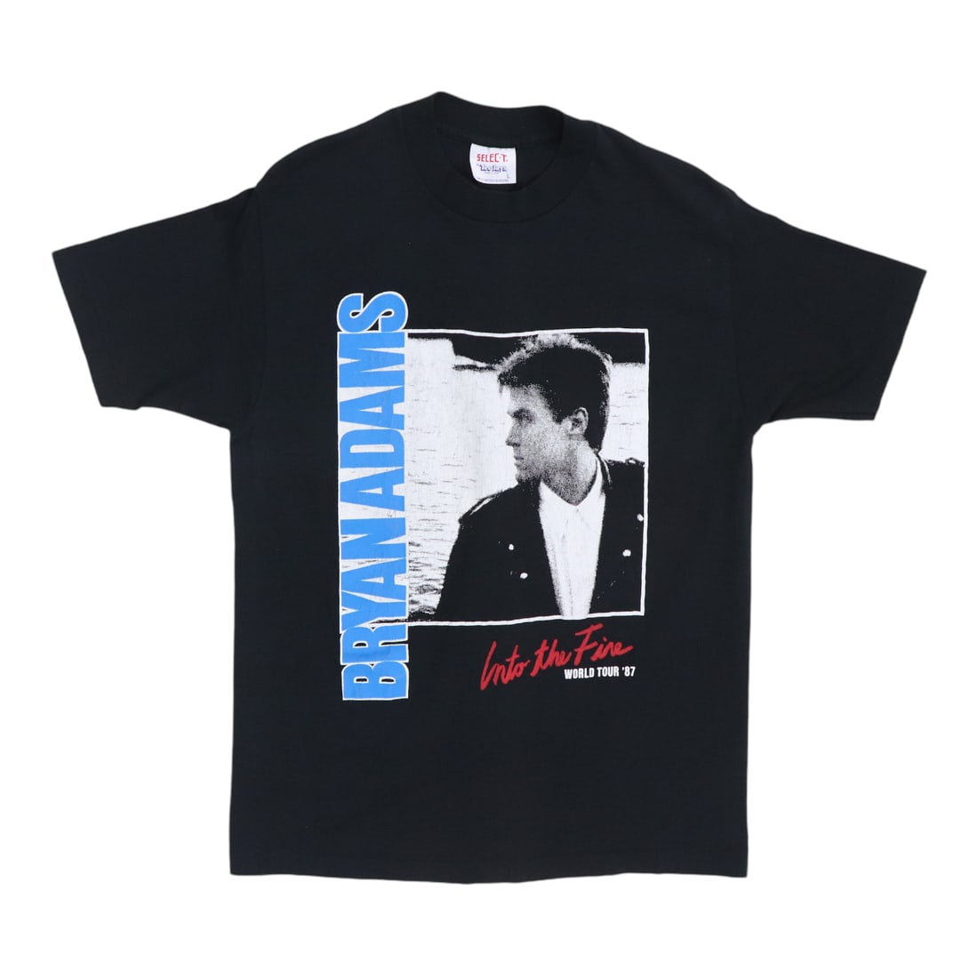 Vintage 1987 Bryan Adams Concert Poly Cotton Black T Shirt (1 of 4)