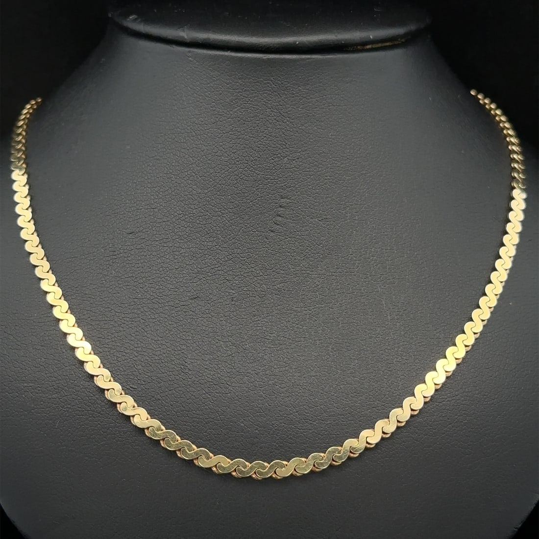 2.8mm S Link Chain Necklace in 14k Yellow Gold 15.5 Inch Vintage (1 of 4)