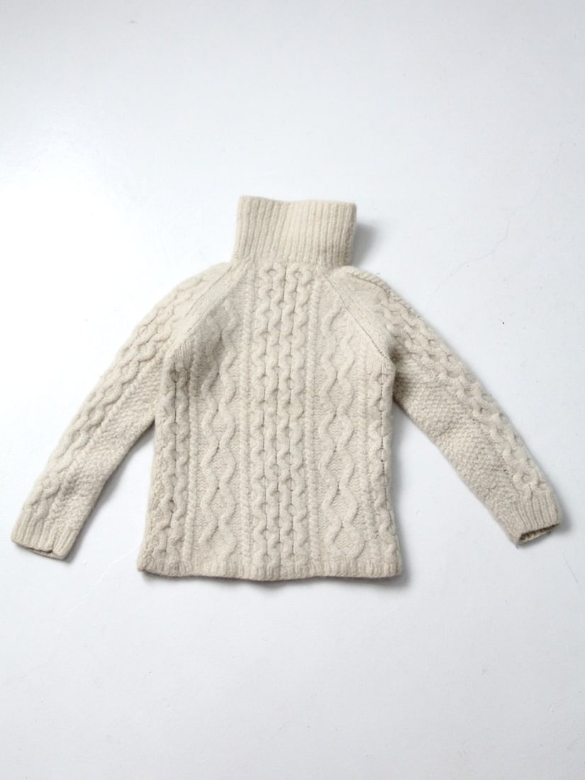 1960s JC Penney's Italian Wool Cable Knit Turtleneck Sweater (1 of 7)