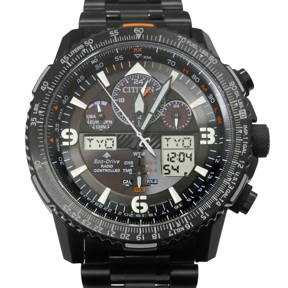 Citizen JY8075-51E Promaster Sky men's Eco-Drive radio-controlled watch: Citizen JY8075-51E Promaster Sky men's Eco-Drive radio-controlled watch Pre-owned Citizen Promaster Sky men's wristwatch, model JY8075-51E (U680-S118031), with Eco-Drive radio-controlled quartz moveme