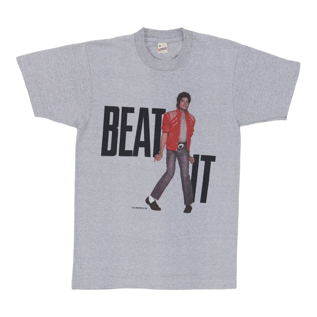 Vintage 1984 Beat It Poly Cotton Michael Jackson Graphic Shirt (1 of 4)