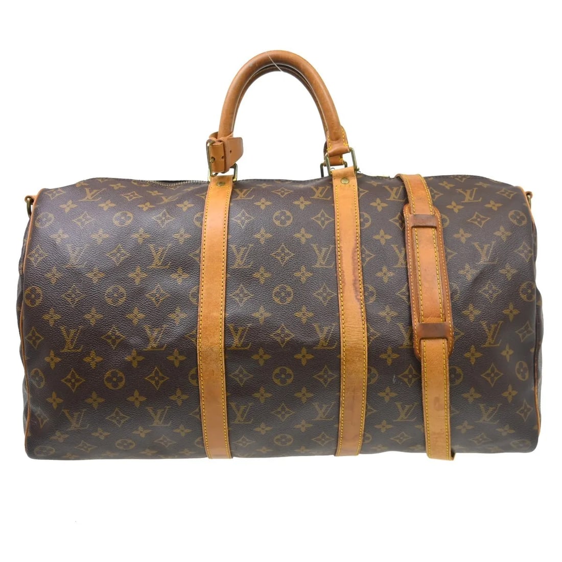 Louis Vuitton Keepall Bandouliere Monogram Canvas Travel Bag: Louis Vuitton Keepall Bandouliere Monogram Canvas Travel Bag Louis Vuitton Keepall Bandouliere in brown monogram canvas. This unisex bag is made in France and shows fair vintage condition with visible