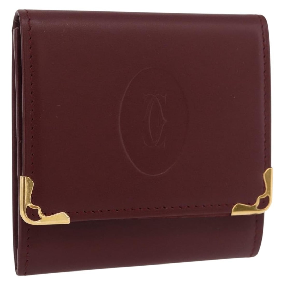 Cartier Must Line Leather Coin Purse Bordeaux Gold Spain (1 of 18)