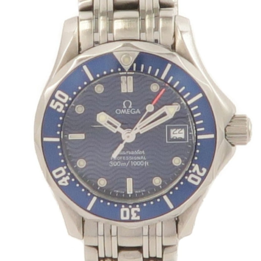OMEGA 2583.80 Seamaster Professional 300M Quartz Blue Stainless Steel Watch: OMEGA 2583.80 Seamaster Professional 300M Quartz Blue Stainless Steel Watch OMEGA Seamaster Professional 300M quartz wristwatch, model 2583.80, designed for ladies. It features a stainless steel case 