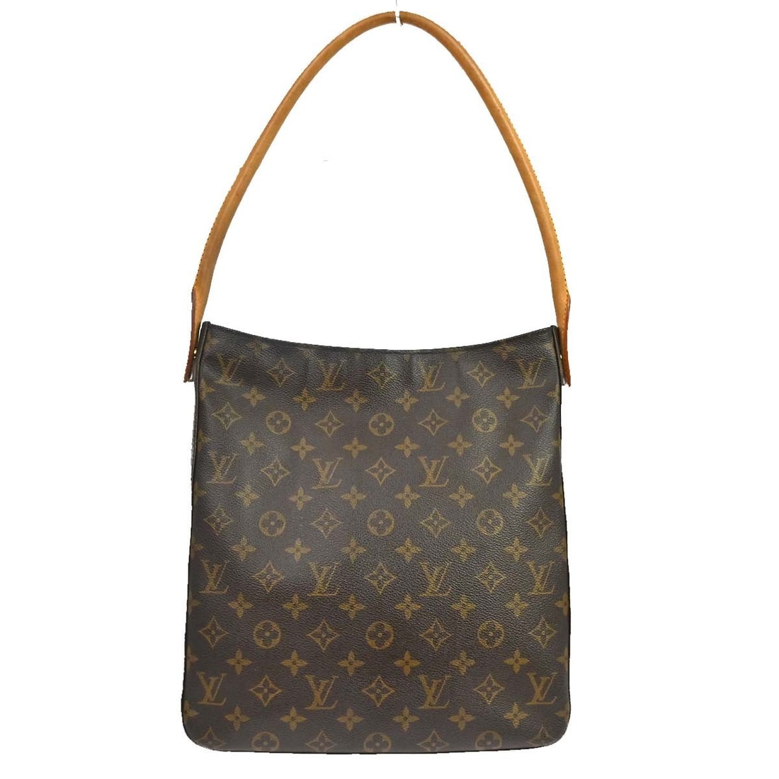 Louis Vuitton Looping GM Monogram Shoulder Bag M51145 Brown: Louis Vuitton Looping GM Monogram Shoulder Bag M51145 Brown Vintage Louis Vuitton Looping GM shoulder bag in Monogram canvas with leather trim and a beige leather strap. Made in France, this women's b