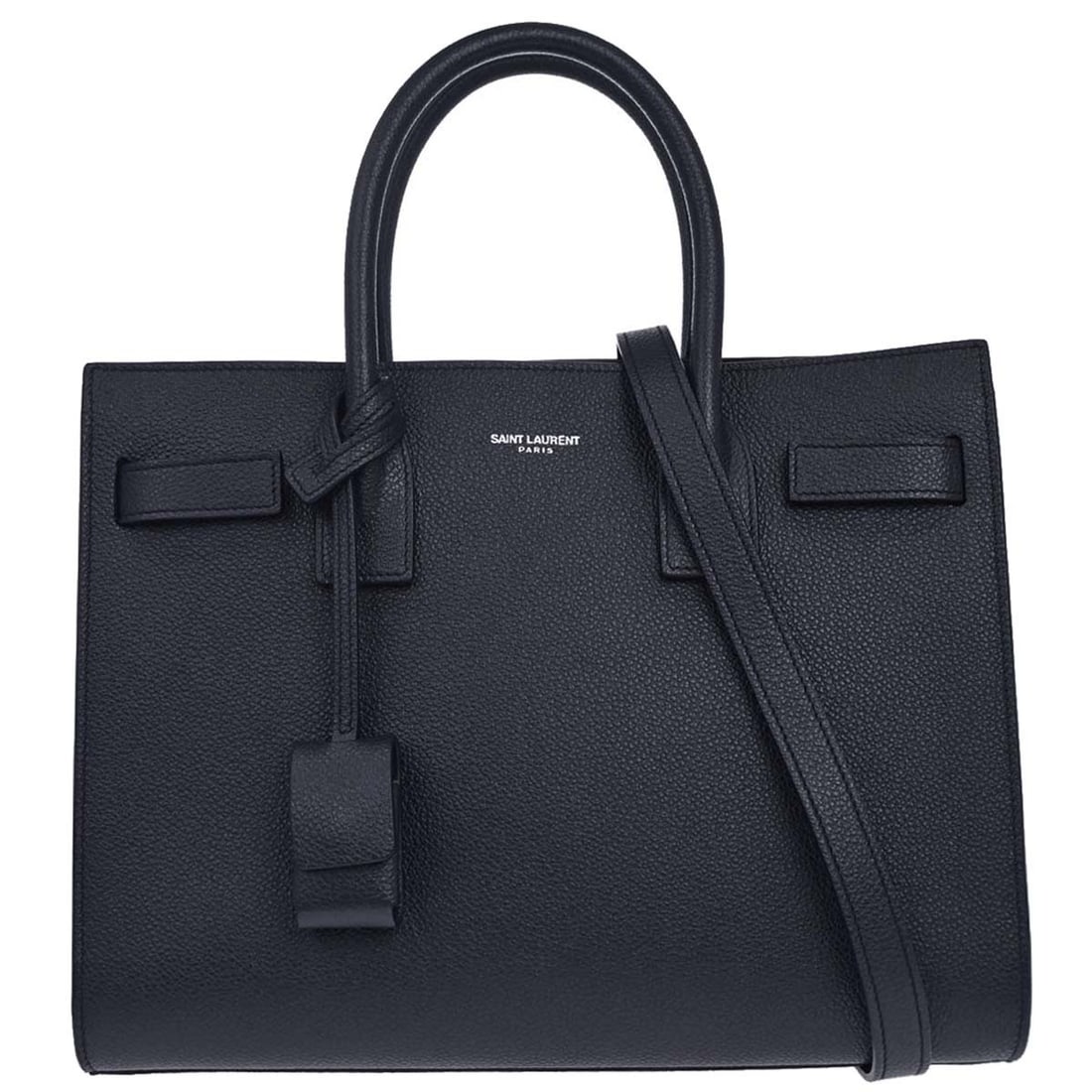Saint Laurent Sac de Jour Small Navy Leather Top Handle Bag: Saint Laurent Sac de Jour Small Navy Leather Top Handle Bag Saint Laurent Sac de Jour 2way handbag in navy leather, designed in a small size with double handles and a top handle bag style. It features