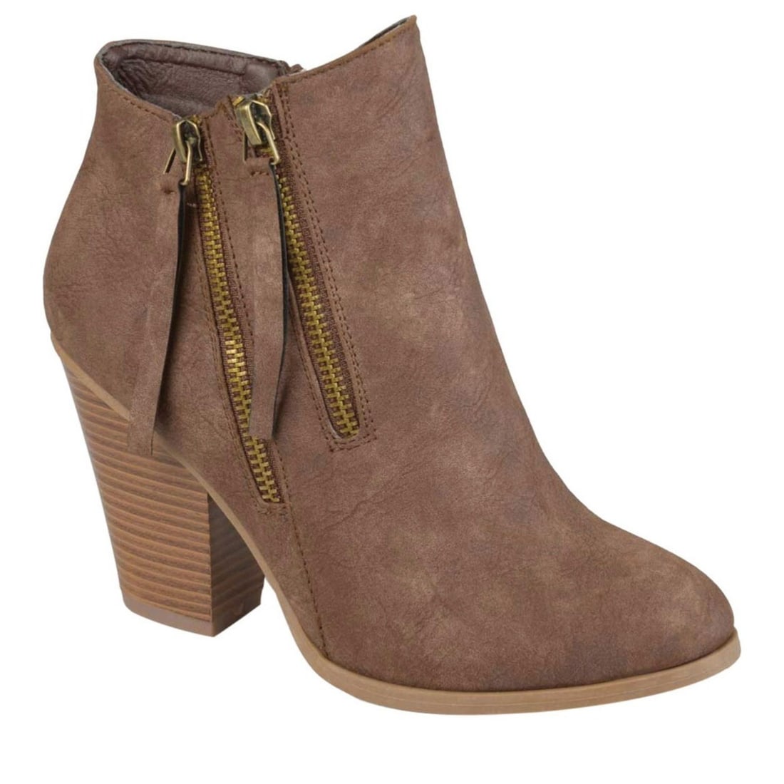 Journee Collection Vally Women's Grey Faux Leather Ankle Booties 8.5 (1 of 7)