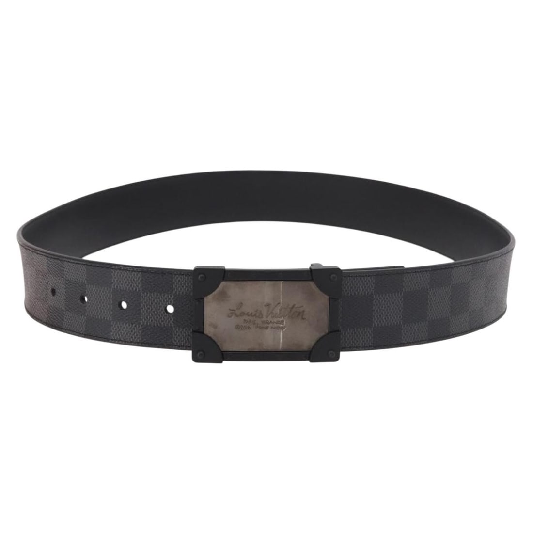 Louis Vuitton M0184 Damier Graphite Canvas Belt with Box Dust Bag (1 of 10)