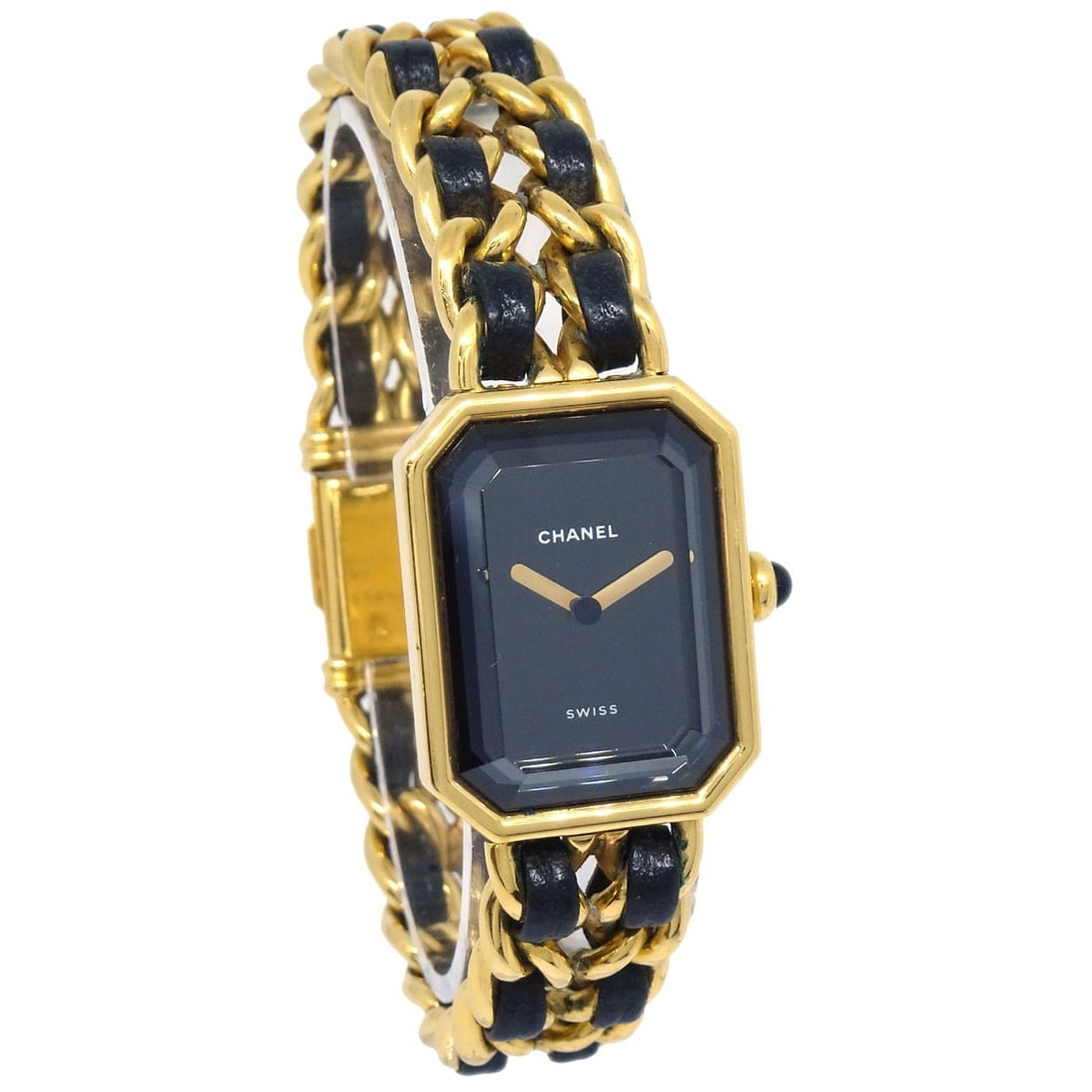 CHANEL Premiere Women's Quartz Wristwatch Gold Plated Black Dial Swiss Made (1 of 11)