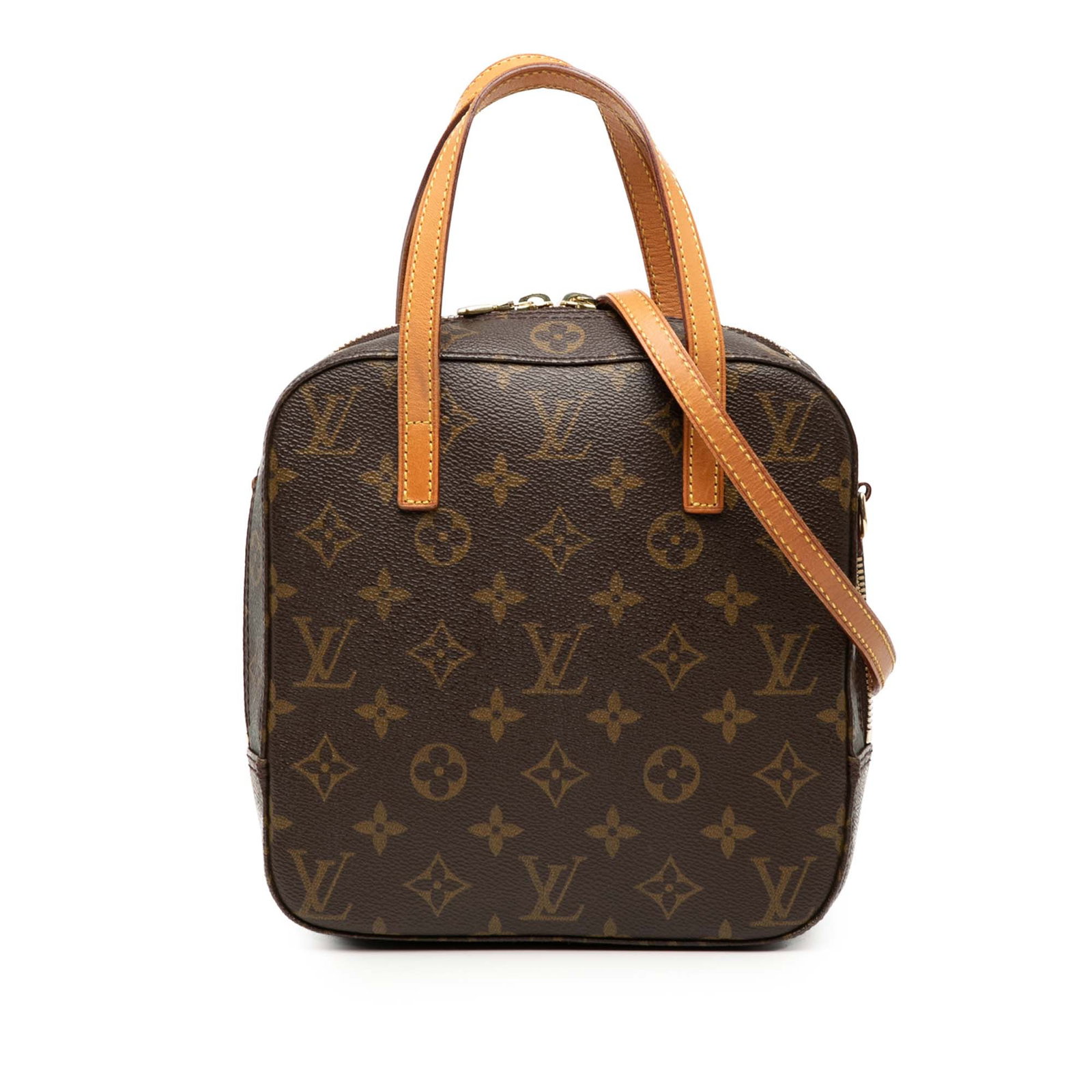 Louis Vuitton Spontini Monogram Canvas Tote Bag: Louis Vuitton Spontini Monogram Canvas Tote Bag The Louis Vuitton Monogram Spontini features the brand's signature monogram canvas with flat vachetta leather handles and a detachable flat vachetta lea