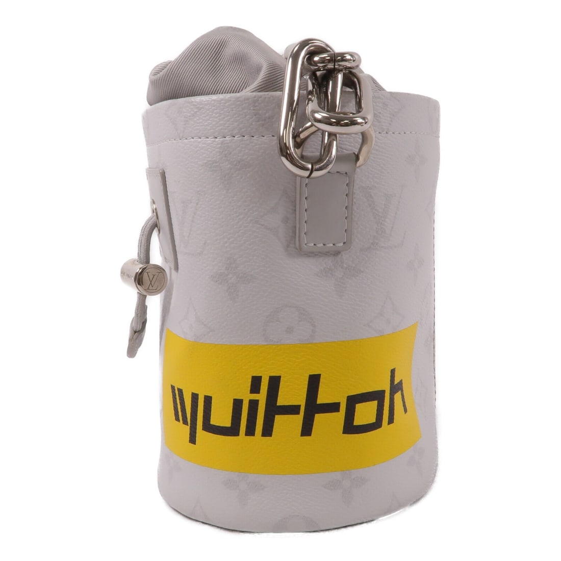 Louis Vuitton Chalk Nano Shoulder Bag M44631 White Gray Monogram: Louis Vuitton Chalk Nano Shoulder Bag M44631 White Gray Monogram A Louis Vuitton Chalk Nano Shoulder Bag, model M44631, in White Monogram Grey White colorway. It is made from Monogram White x PVC coat