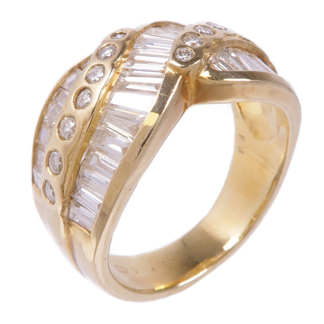 18K Yellow Gold Diamond Ring Size 6.5 (1 of 7)