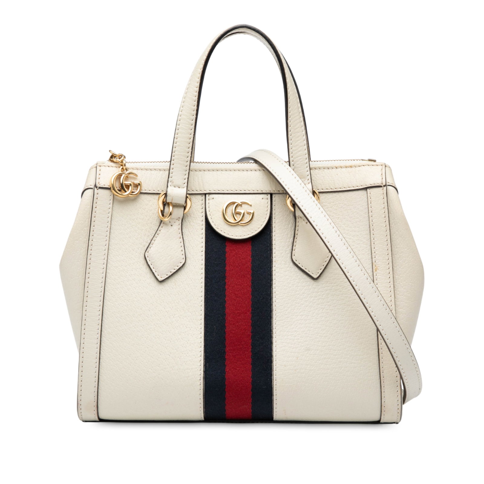 Gucci Small Leather Ophidia Satchel White Italy: Gucci Small Leather Ophidia Satchel White Italy This Gucci Small Leather Ophidia Satchel is a stylish and functional accessory, crafted with a luxurious leather body and adorned with signature canvas 