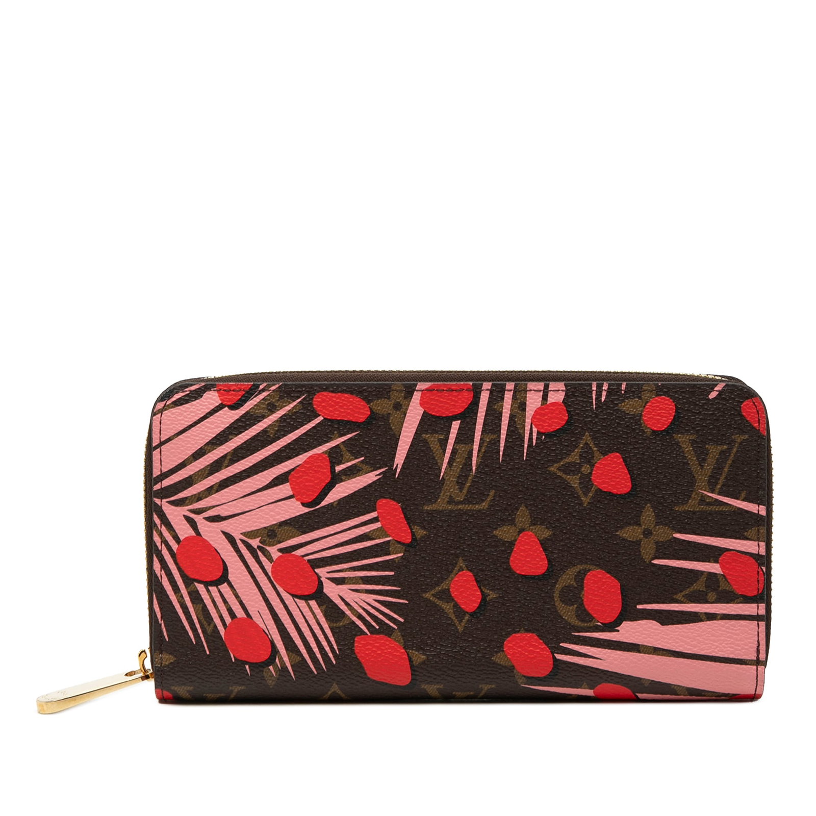 Louis Vuitton Jungle Dots zip wallet monogram canvas: Louis Vuitton Jungle Dots zip wallet monogram canvas This Louis Vuitton Monogram Jungle Dots Zippy Wallet features a printed monogram canvas body with a distinctive jungle dots pattern. It is designed