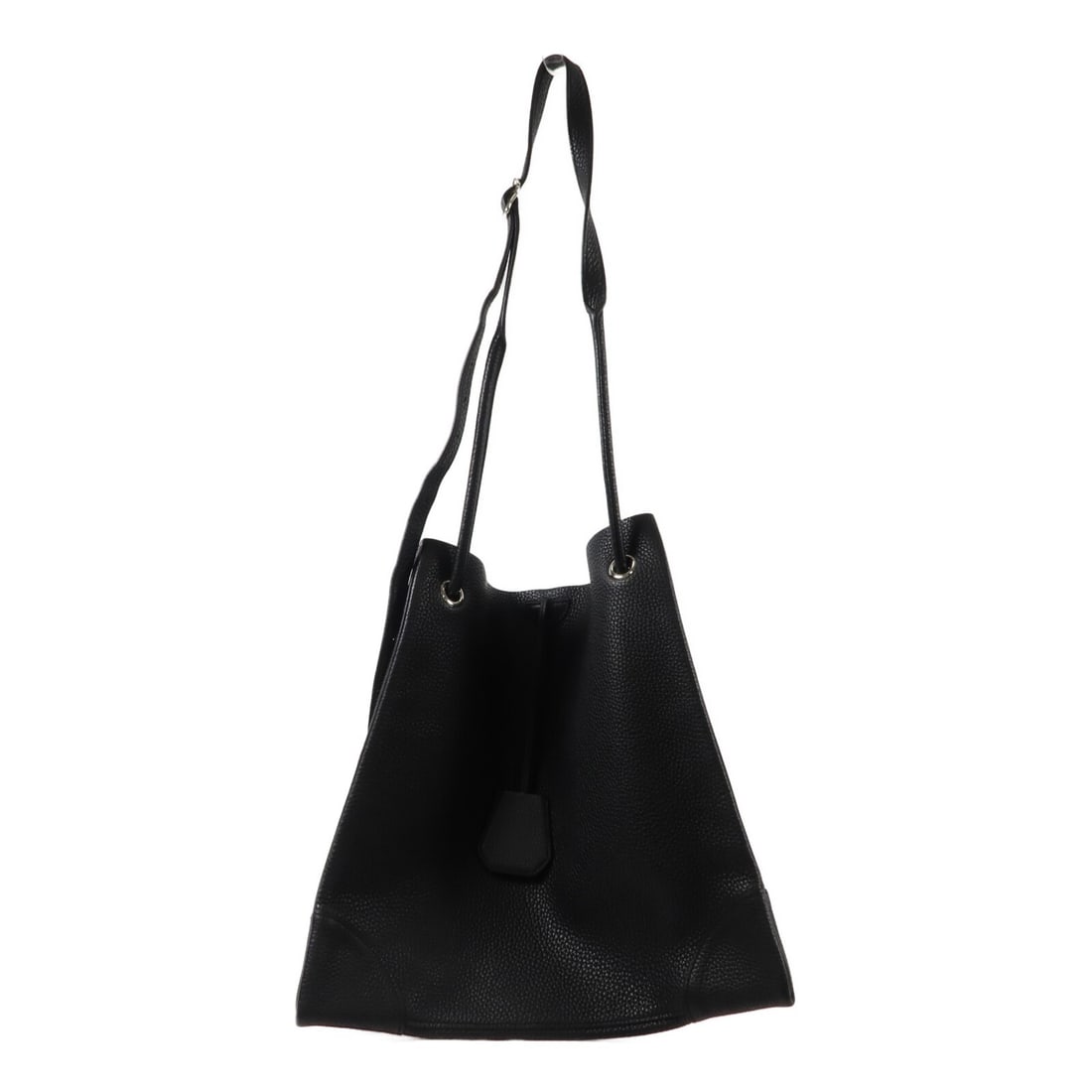 Hermes Silky City Noir Taurillon Clemence Shoulder Bag PHW: Hermes Silky City Noir Taurillon Clemence Shoulder Bag PHW A shoulder bag in Noir black with a Silky City design, crafted from Taurillon Clemence leather and calfskin (cowhide). It features PHW and co