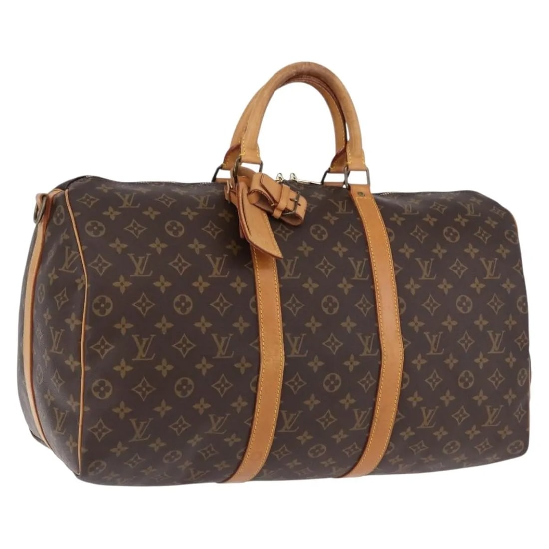 Louis Vuitton Keepall Bandouliere Monogram Canvas Travel Bag: Louis Vuitton Keepall Bandouliere Monogram Canvas Travel Bag Louis Vuitton Keepall Bandouliere Monogram unisex travel bag in brown canvas, made in France. The bag is in good condition with noted exter