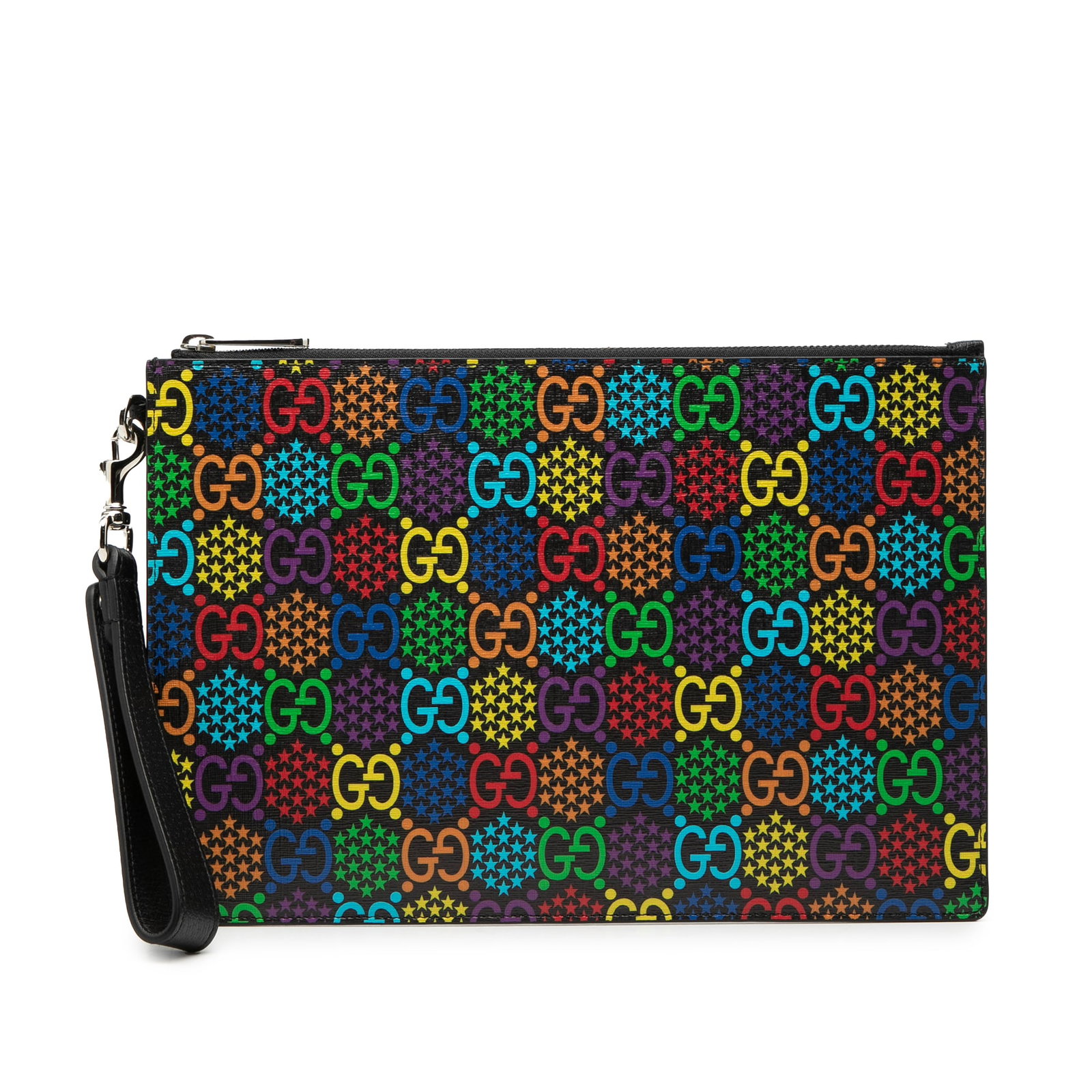 Gucci psychedelic zip clutch with leather wrist strap (1 of 7)