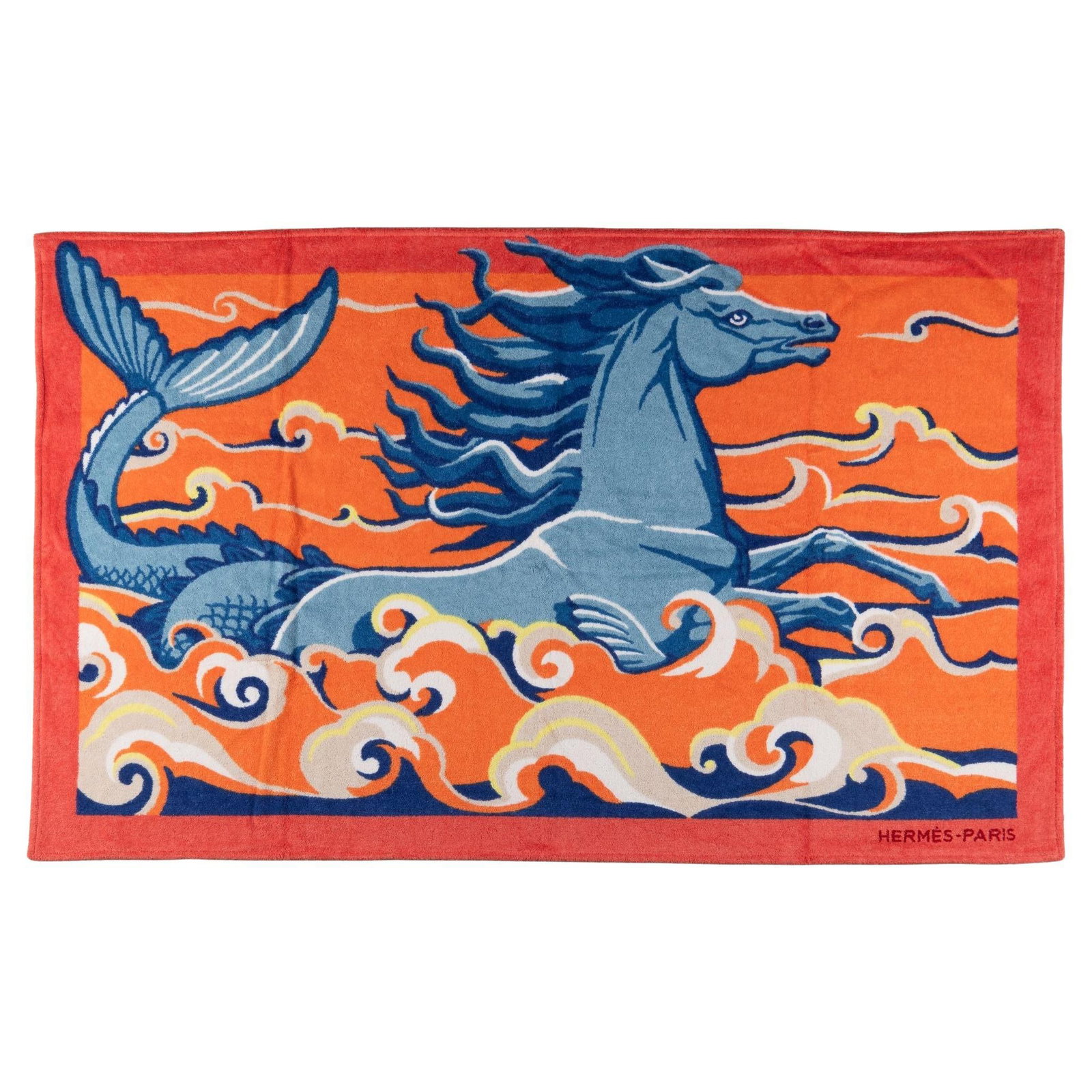 Hermes Cheval Marin Cotton Beach Towel 62x37 in (1 of 5)