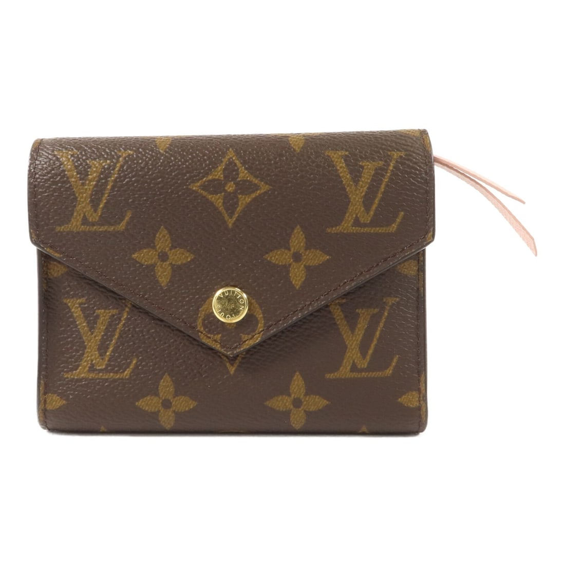 Louis Vuitton Victorine Trifold Wallet Monogram Canvas M62472 Brown: Louis Vuitton Victorine Trifold Wallet Monogram Canvas M62472 Brown A Louis Vuitton Victorine Trifold Wallet in Monogram Brown, model M62472. It is made from Monogram and PVC coated canvas, with a bro