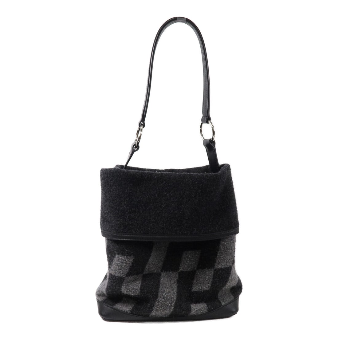 Hermes Col Roule 25 Wool Calfskin Shoulder Bag Noir Graphite: Hermes Col Roule 25 Wool Calfskin Shoulder Bag Noir Graphite Hermes PHW Col Roule 25 shoulder bag in graphite/noir with a combination of calfskin (cowhide) and wool. It includes storage bags and is st