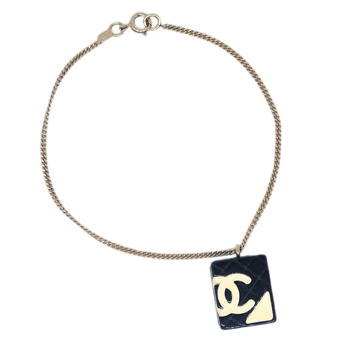 Chanel Cambon Ligne Gold Plated Bracelet Black White: Chanel Cambon Ligne Gold Plated Bracelet Black White Chanel Cambon Ligne bracelet in gold, black, and white, made in Italy. It features gold-plated metal and acrylic construction with a rectangular ch