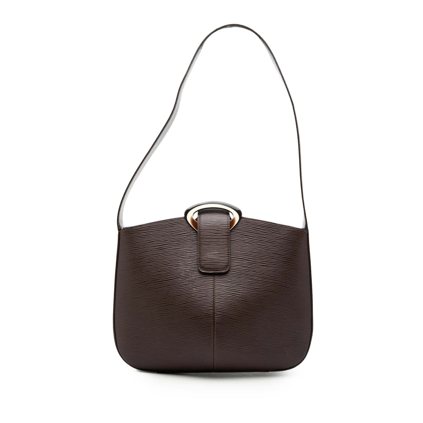 Louis Vuitton Reverie Epi Leather Brown Shoulder Bag: Louis Vuitton Reverie Epi Leather Brown Shoulder Bag This Louis Vuitton Epi Reverie bag features a durable epi leather body in brown, complemented by a flat leather strap and a top strap with a magnet