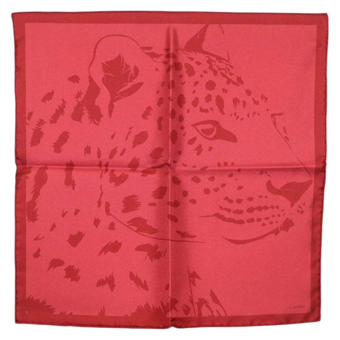 Cartier Leopard Silk Mini Scarf Red Made in Italy (1 of 13)