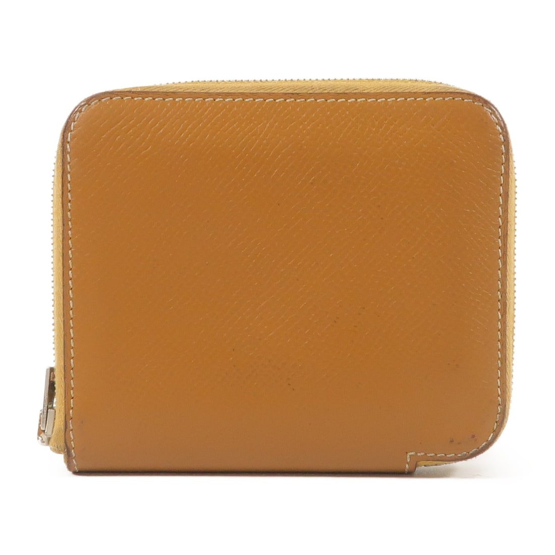 Hermes Silk In Compact Round Wallet Epsom Leather Brown PHW (1 of 16)