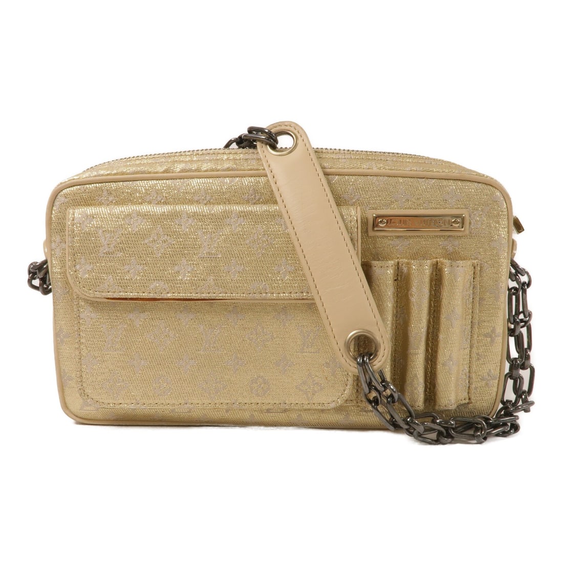 Louis Vuitton McKenna M92362 chain shoulder bag in gold monogram canvas: Louis Vuitton McKenna M92362 chain shoulder bag in gold monogram canvas Louis Vuitton LV McKenna Chain Shoulder Bag, model M92362, in Monogram Shine Gold. It is made of canvas and features a chain sho