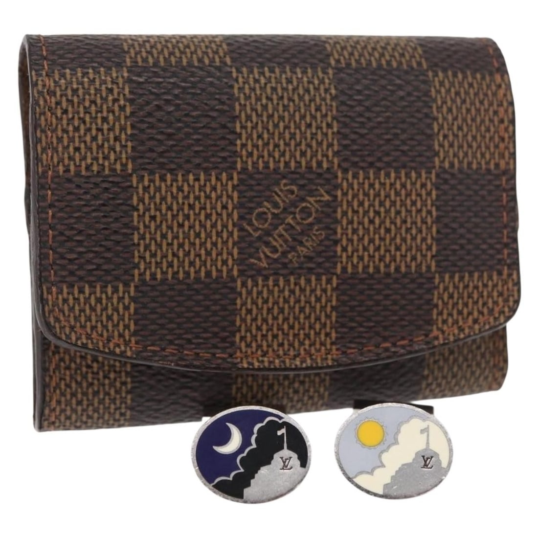 LOUIS VUITTON Buton de Manchette Silver Cuffs Ag925 Auth Italy (1 of 18)